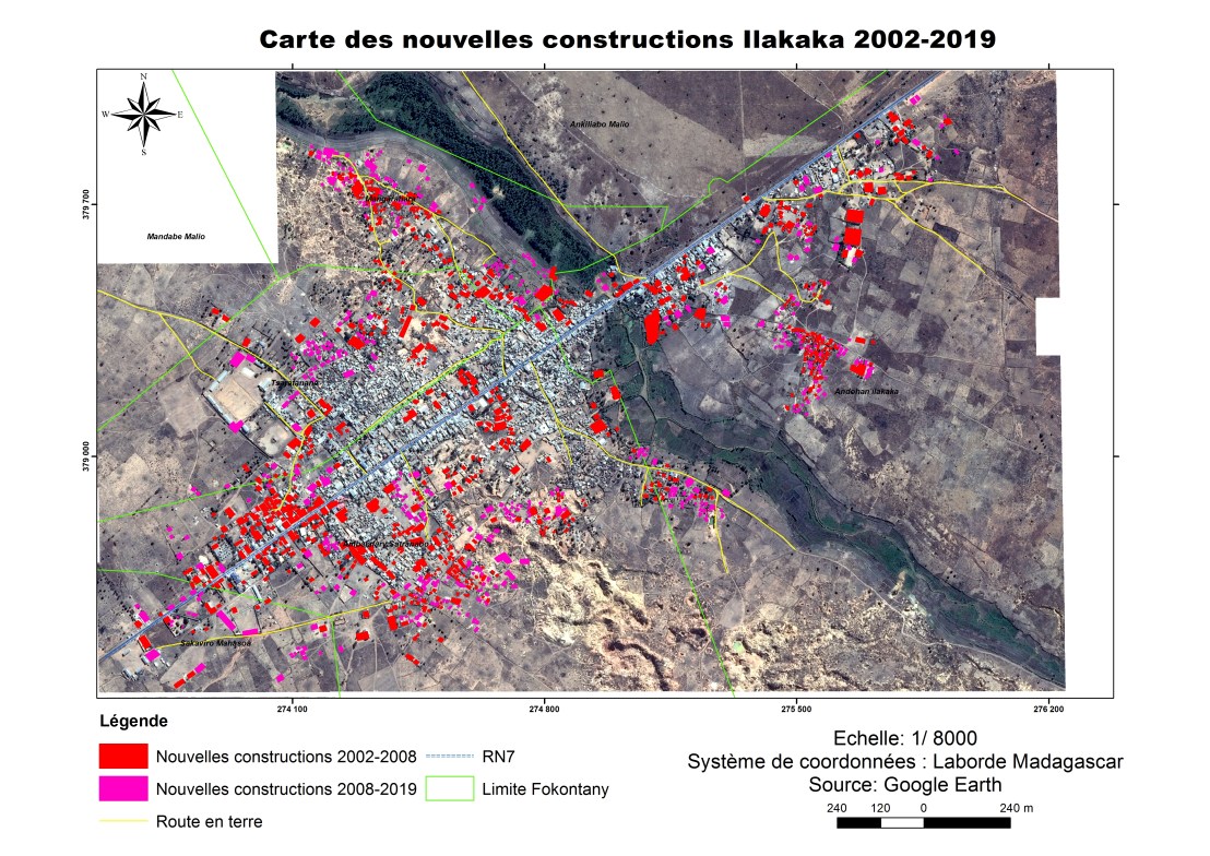 Carte nouv constr Ilakaka 2002-2019. Plein